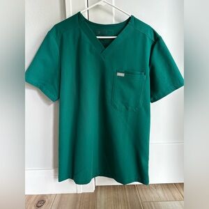 Men’s Hunter Green Slim Leon Three-Pocket Scrub Top (S)